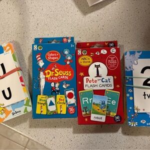 Pete The Cat & Dr. Seuss Flash Cards Lot of 4 Letters and Numbers